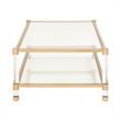 Pemberly Row Transitional Nouveau Metal Coffee Table in Brass