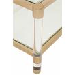 Pemberly Row Transitional Nouveau Metal Coffee Table in Brass