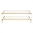 Pemberly Row Transitional Nouveau Metal Coffee Table in Brass