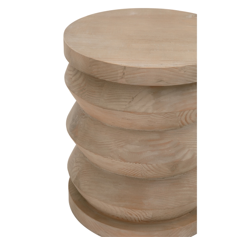 Pemberly Row Modern Transitional Wood Accent Table in Smoke Gray