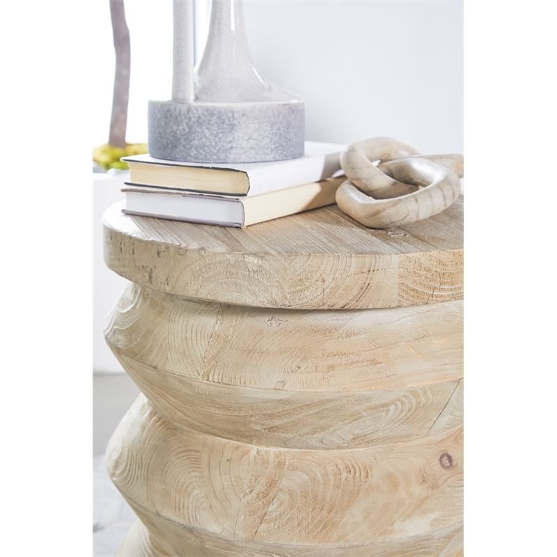 Pemberly Row Modern Transitional Wood Accent Table in Smoke Gray