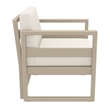 Pemberly Row 3Pc Club Patio Set - Taupe Frame w/ Acrylic Fabric Natural Cushion