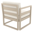 Pemberly Row 3Pc Club Patio Set - Taupe Frame w/ Acrylic Fabric Natural Cushion