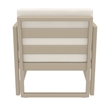 Pemberly Row 3Pc Club Patio Set - Taupe Frame w/ Acrylic Fabric Natural Cushion