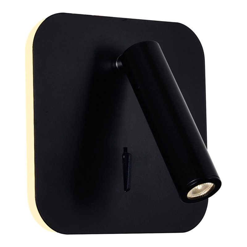 Pemberly Row Contemporary Metal LED Sconce with Dimmer in Black