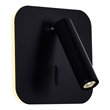 Pemberly Row Contemporary Metal LED Sconce with Dimmer in Black
