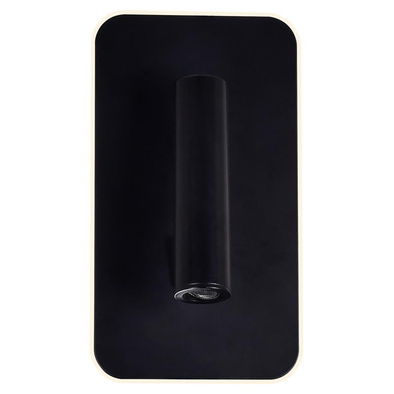 Pemberly Row Contemporary Metal LED Integrated Fixture Sconce in Black