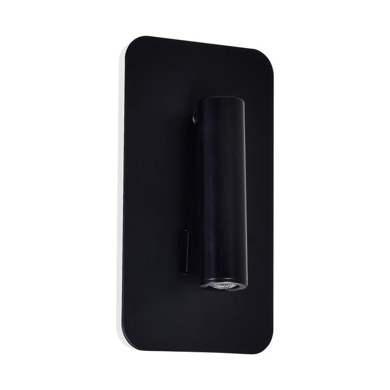 Pemberly Row Contemporary Metal LED Integrated Fixture Sconce in Black
