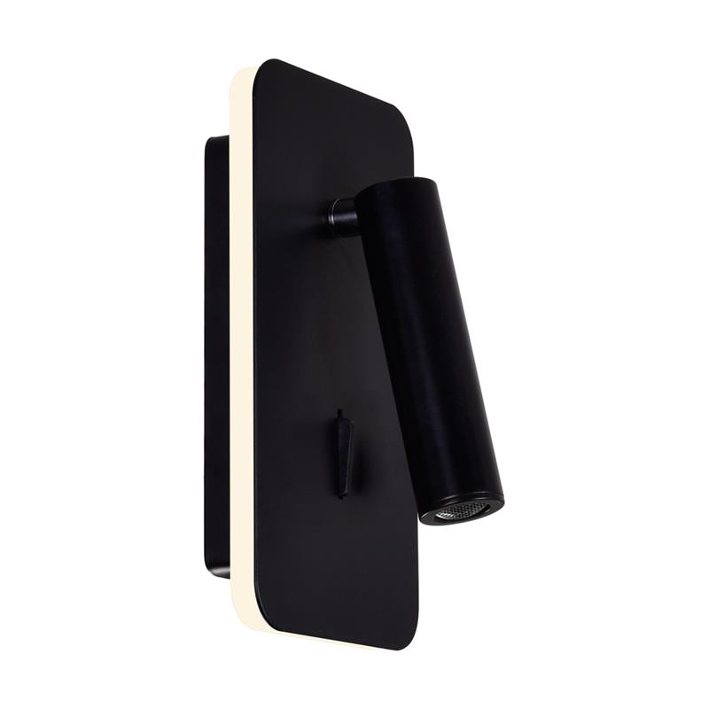 Pemberly Row Contemporary Metal LED Integrated Fixture Sconce in Black