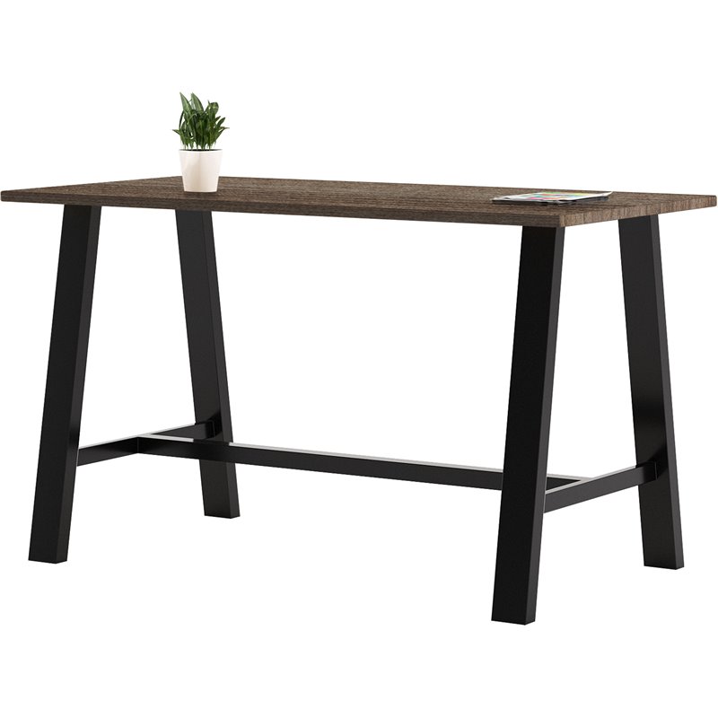 Pemberly Row 3.5 x 6 FT Conference Table in Studio Teak - Bistro Height