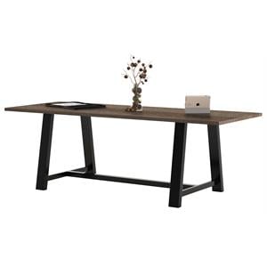 Pemberly Row 3 x 8 FT Conference Table in Studio Teak - Standard Height