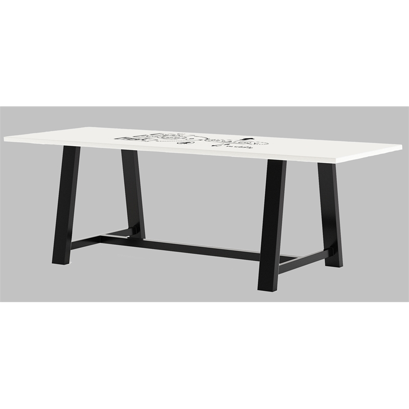 Pemberly Row 3.5 x 10 FT Engineered Wood Conference Table in White - 30