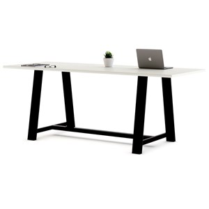 Pemberly Row 3 x 8 FT Conference Table in Designer White - Standard Height