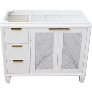 Pemberly Row 42&quot Single Sink Solid Wood Vanity with Right Door in White