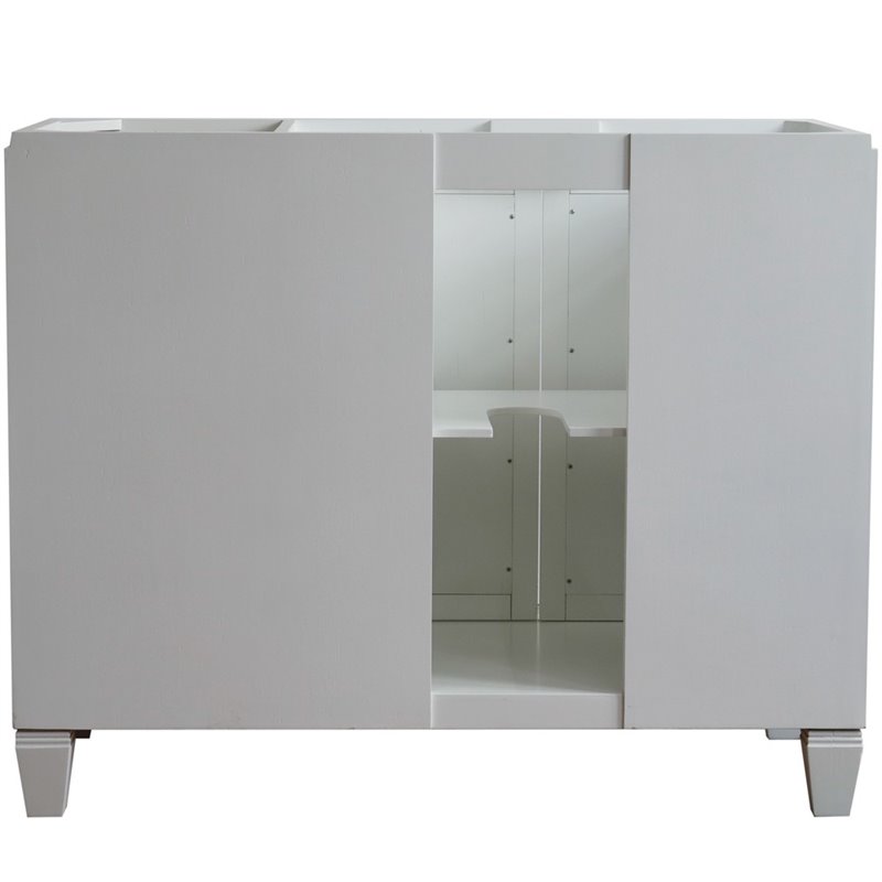 Pemberly Row Solid Wood Vanity with Left Oval Sink in White/White Carrara