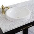 Pemberly Row Solid Wood Vanity with Left Round Sink in Blue/White Carrara