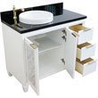 Pemberly Row Solid Wood Vanity with Left Round Sink in White/Black Galaxy