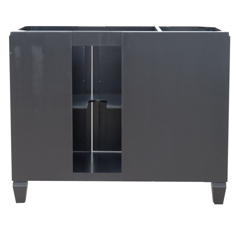 Pemberly Row Solid Wood Vanity with Right Round Sink in Blue/Black Galaxy