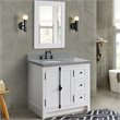 Pemberly Row  Solid Wood Vanity with Left Oval Sink in Glacier Ash/Gray