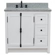 Pemberly Row  Solid Wood Vanity with Left Oval Sink in Glacier Ash/Gray