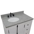 Pemberly Row  Solid Wood Vanity with Left Oval Sink in Glacier Ash/Gray