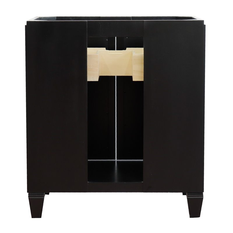 Pemberly Row Single Rectangle Sink Solid Wood Vanity in Blue/White Carrara
