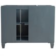 Pemberly Row Solid Wood Vanity with Right Round Sink in Gray/White Carrara