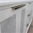 Pemberly Row Double Rectangle Sink Solid Wood Vanity in White/White Carrara