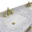 Pemberly Row Double Rectangle Sink Solid Wood Vanity in White/White Carrara
