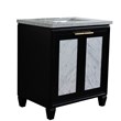 Pemberly Row Single Rectangle Sink Solid Wood Vanity in Blue/Gray Granite Stone