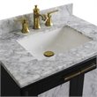 Pemberly Row Solid Wood Single Rectangle Sink Vanity in Dark Gray/White Carrara