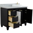 Pemberly Row Solid Wood Vanity with Right Round Sink in Blue/Gray Granite Stone
