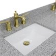 Pemberly Row Double Rectangle Sink Solid Wood Vanity in White/Gray Granite Stone