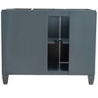 Pemberly Row Solid Wood Vanity w/ Left Rectangle Sink in Gray/Gray Granite Stone