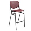 Pemberly Row Transitional Plastic Stack Barstool in Burgundy