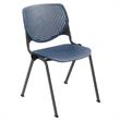 Pemberly Row Modern Transitional Plastic Stack Chair in Navy