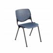 Pemberly Row Modern Transitional Plastic Stack Chair in Navy