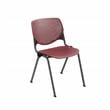 Pemberly Row Modern Transitional Plastic Stack Chair in Burgundy