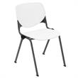 Pemberly Row Modern Transitional Plastic Stack Chair in White