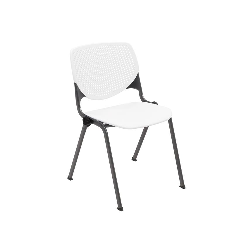 Pemberly Row Modern Transitional Plastic Stack Chair in White
