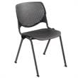 Pemberly Row Modern Transitional Plastic Stack Chair in Black