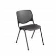 Pemberly Row Modern Transitional Plastic Stack Chair in Black