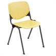 Pemberly Row Modern Transitional Plastic Stack Chair in Yellow