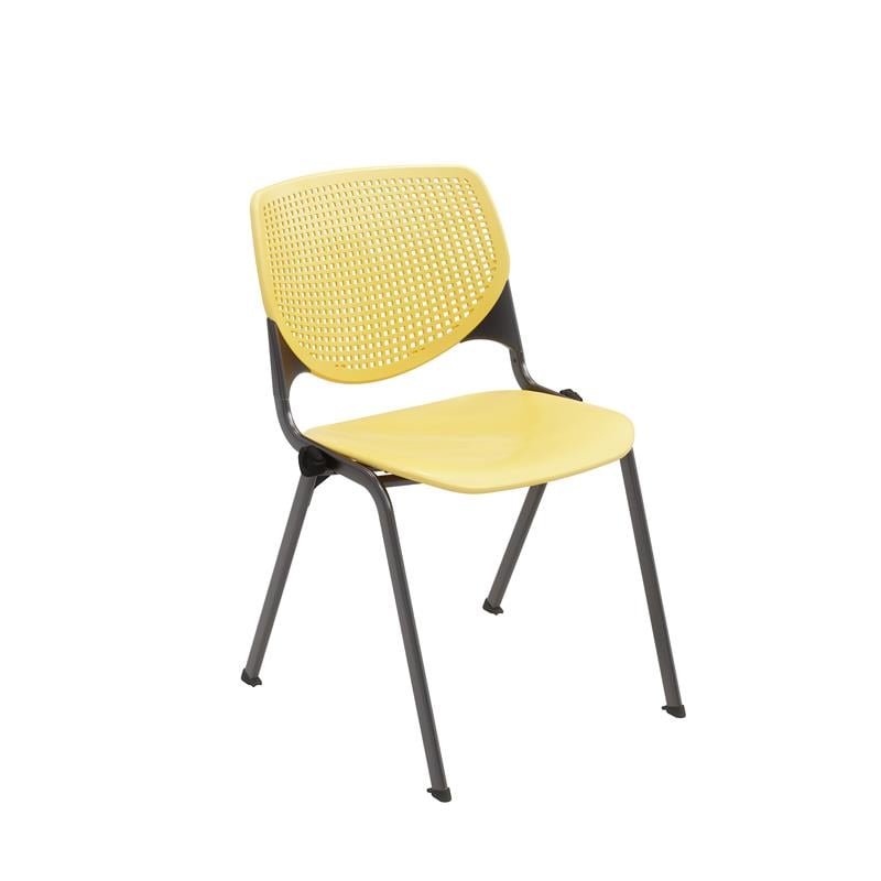 Pemberly Row Modern Transitional Plastic Stack Chair in Yellow