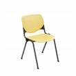 Pemberly Row Modern Transitional Plastic Stack Chair in Yellow