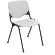 Pemberly Row Modern Transitional Plastic Stack Chair in Light Grey