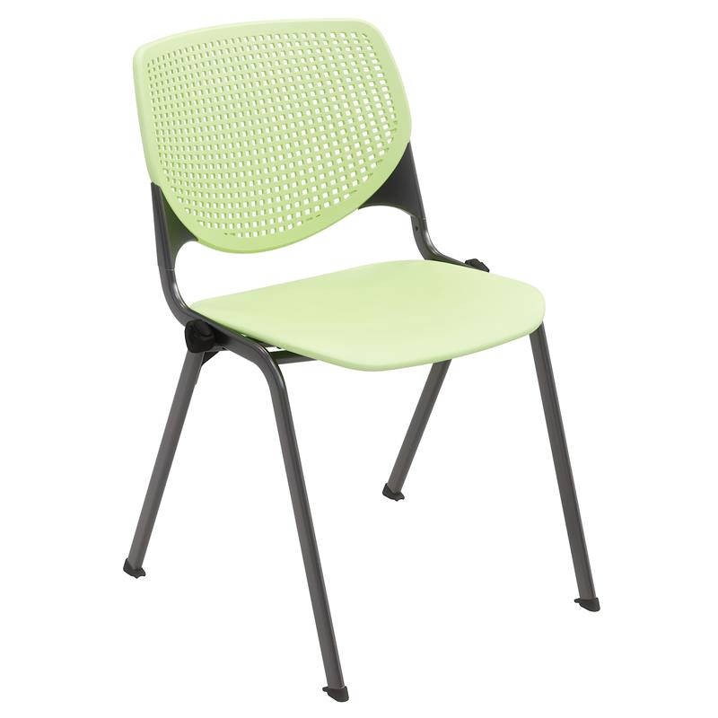 Pemberly Row Modern Transitional Plastic Stack Chair in Lime Green