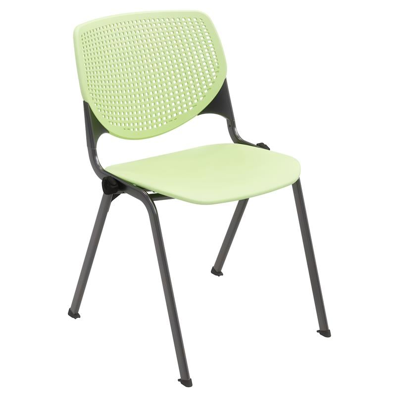 Pemberly Row Modern Transitional Plastic Stack Chair in Lime Green