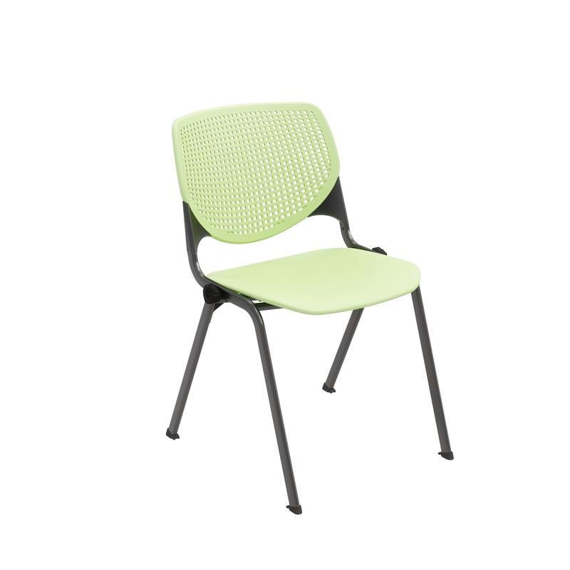 Pemberly Row Modern Transitional Plastic Stack Chair in Lime Green