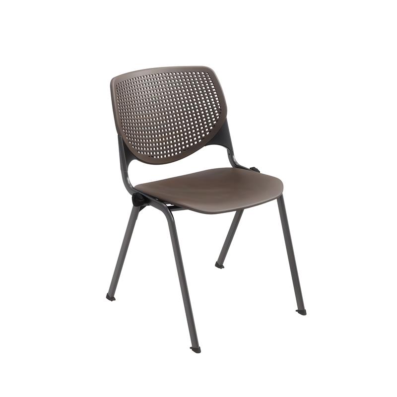 Pemberly Row Modern Transitional Plastic Stack Chair in Brownstone